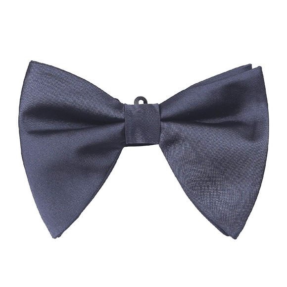Mens Over Sized Satin Tuxedo Pre-Tied Bow Tie 2pc - Picture 2 of 3